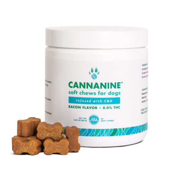 Cannanine™ Bacon Flavored CBD Soft Chews For Dogs (60 Count)