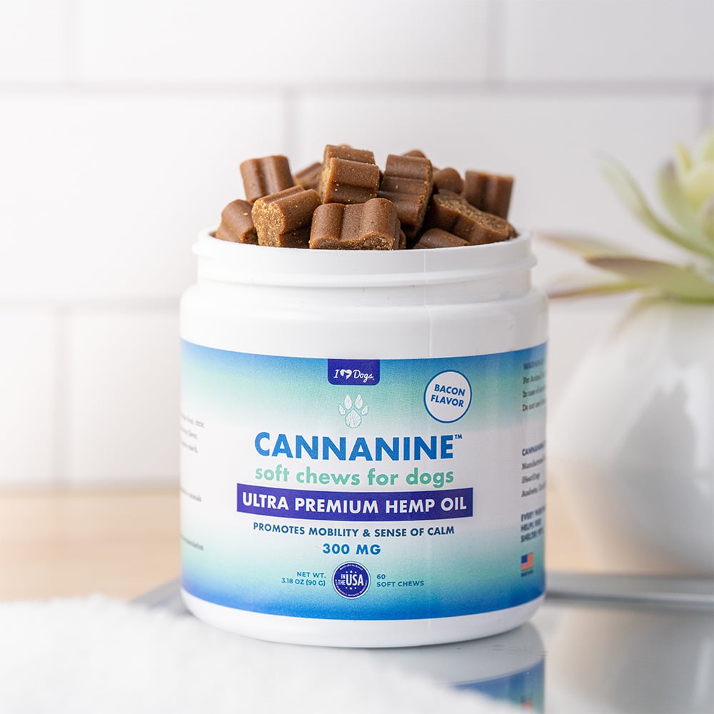 Cannanine™ Bacon Flavor Soft Chews With CBD For Dogs 300 mg. 60 ct. - 50% Off