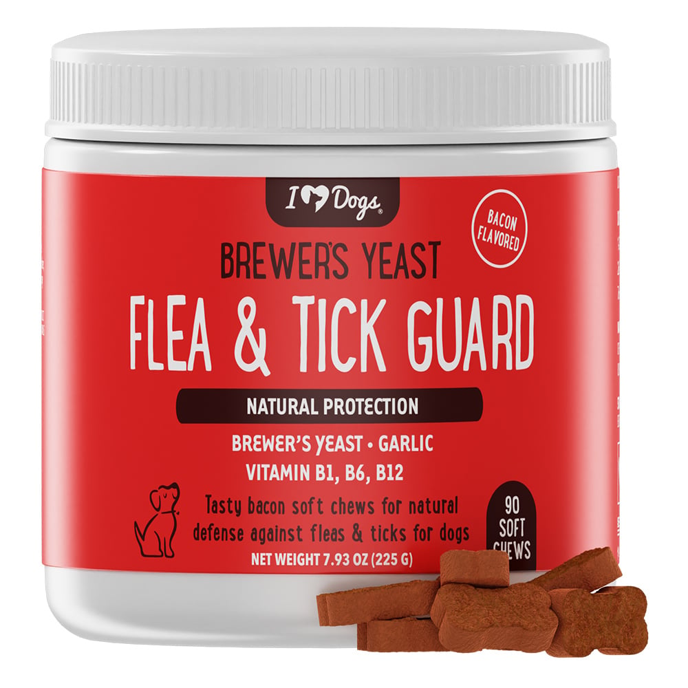 Flea & Tick Natural Defense Chews for Dogs with Brewer's Yeast, Garlic & B Vitamins - 90 CT &