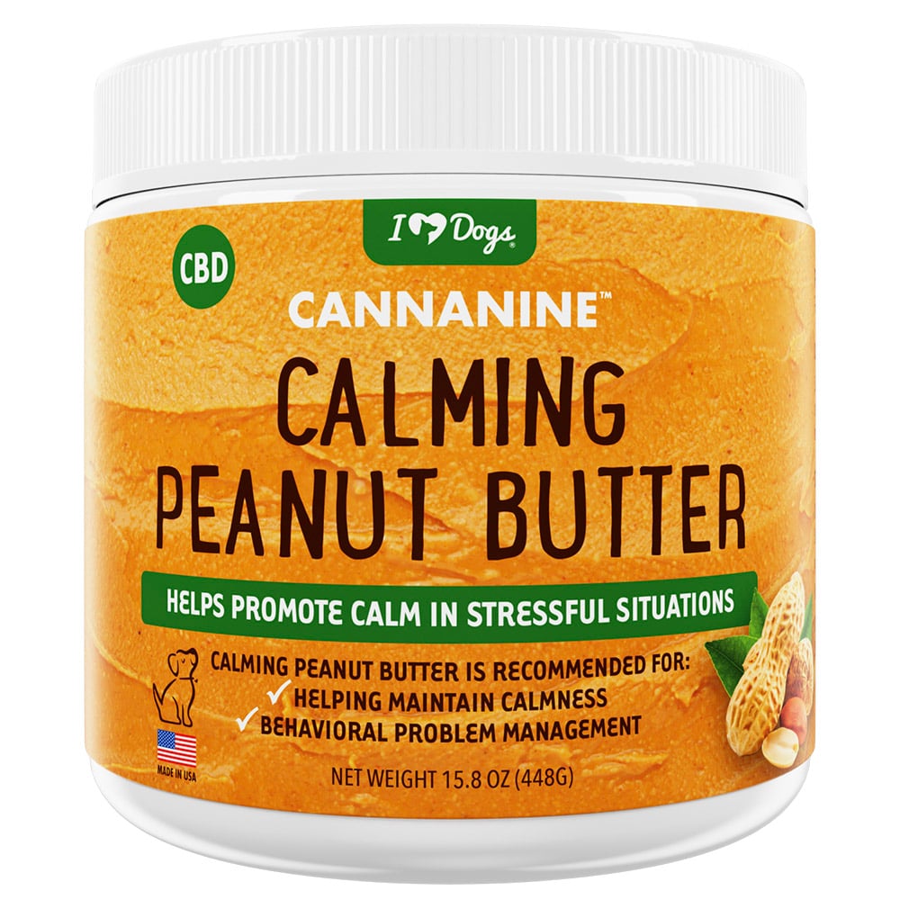Cannanine iHeartDogs Hemp Calming Peanut Butter – Helps Promote Calm In Stressful Situations
