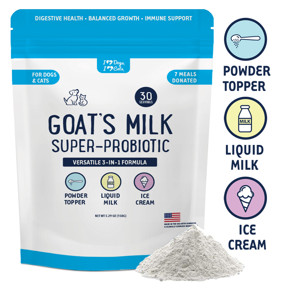 Goat’s Milk 3-In-1 Dog Food Topper Boost- Ice Cream – Liquid Milk with Probiotics