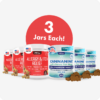 Set of 3 Bacon Flavored Hemp Calming Soft Chews and 3 Allergy & Itch Relief for Dogs with Salmon Oil, Quercetin, Colostrum, Antioxidants and Probiotics